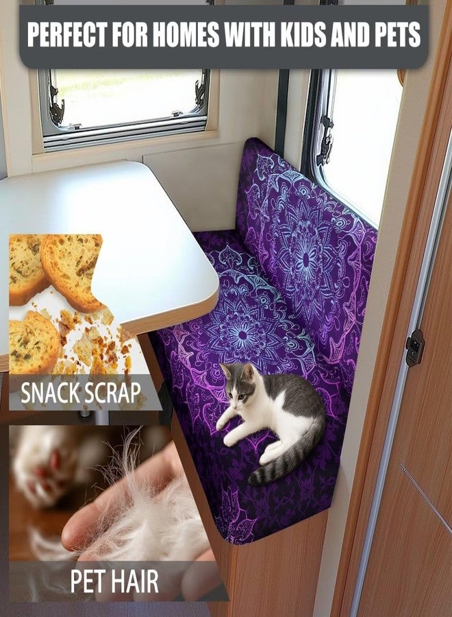 Mintulipy Purple Mandala RV Dinette Cushion Covers, Stretch Rv Seat Covers,Camper Cushion Covers, Washable Camper Dinette Cushion Covers for Travel Trailer Couch - Image 4